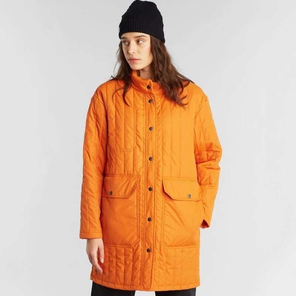 Dedicated Jackets & Blazers - Dedicated Quilted Puffer Coat Rosvik Orange Lightweight Jacket Oversized M